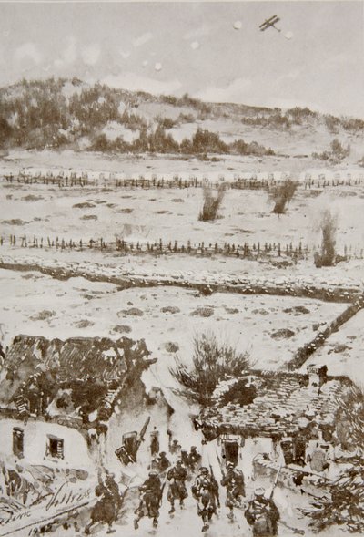 Attack on Hill 60, de &39;O ano de 1915: um registro de realizações notáveis e eventos&39;, 1915 de Frederic Villiers