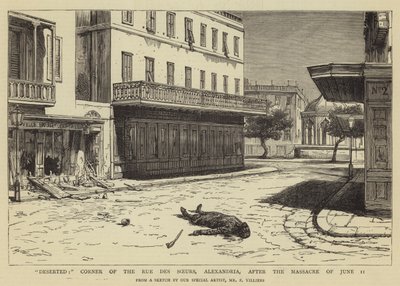 Deserted, esquina da Rue des Soeurs, Alexandria, após o massacre de 11 de junho de Frederic Villiers