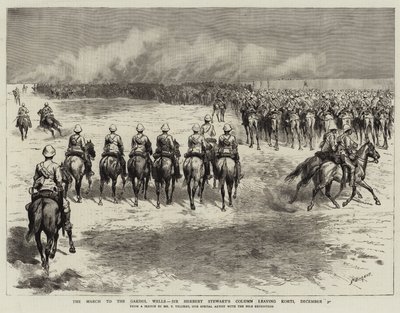 A Marcha a Gakdul Wells, Coluna de Sir Herbert Stewart saindo de Korti, 30 de dezembro de Frederic Villiers