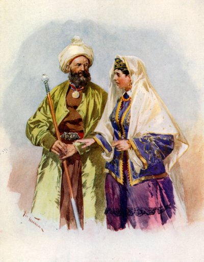 Um turcoman e sua esposa de Frederic de Haenen