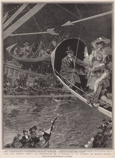 Uma impressão de uma viagem em uma aeronave no Earl&39;s Court de Frederic de Haenen
