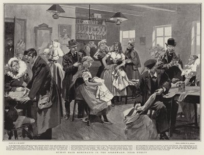 Comerciantes de cabelo humano no Spreewald, perto de Berlim de Frederic de Haenen