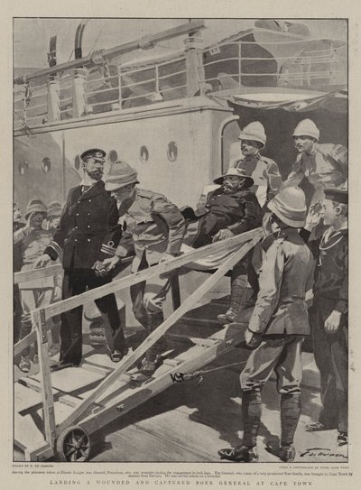 Desembarque de um general bêbado ferido e capturado na Cidade do Cabo de Frederic de Haenen