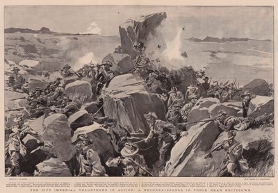 Os Voluntários da Cidade Imperial em Ação, um Reconhecimento em Força perto de Britstown de Frederic de Haenen