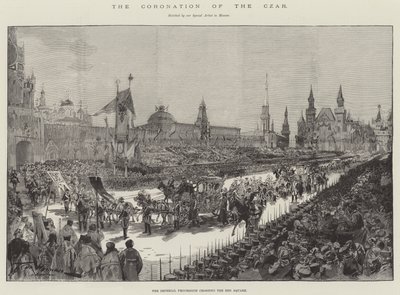 A coroação do czar, a procissão imperial atravessando a Praça Vermelha de Frederic de Haenen
