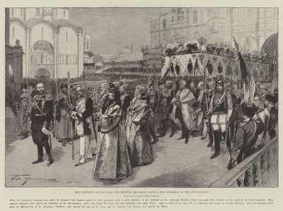 A Coroação do Czar, a Procissão Imperial saindo da Catedral da Anunciação de Frederic de Haenen