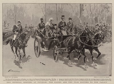 O Encontro Imperial em Potsdam, o Kaiser e o Czar dirigindo-se ao Palácio de Frederic de Haenen