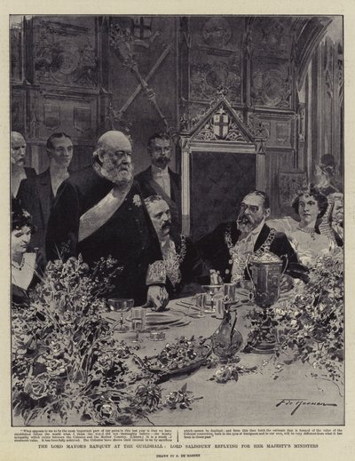 Banquete do Lord Mayor no Guildhall, Lord Salisbury respondendo pelos ministros de Sua Majestade de Frederic de Haenen