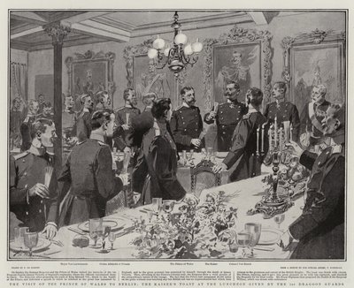 A Visita do Príncipe de Gales a Berlim, o Brinde do Kaiser no Almoço dado pela 1ª Guarda dos Dragões de Frederic de Haenen