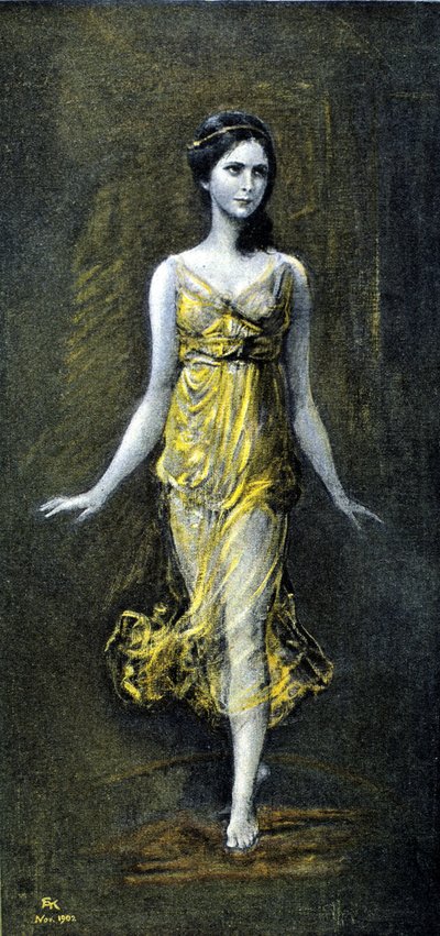 Isadora Duncan (1878 - 1927) por Kaulbac. Novembro de 1902. de Frederich August Kaulbach