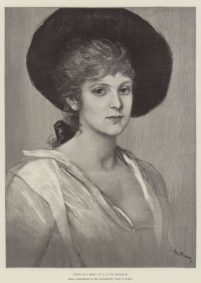Estudo de uma cabeça de Frederich August Kaulbach