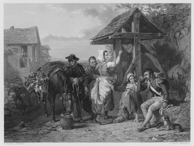 O Soldado Cansado, da foto na Galeria Vernon (gravura) de Frederick (after) Goodall