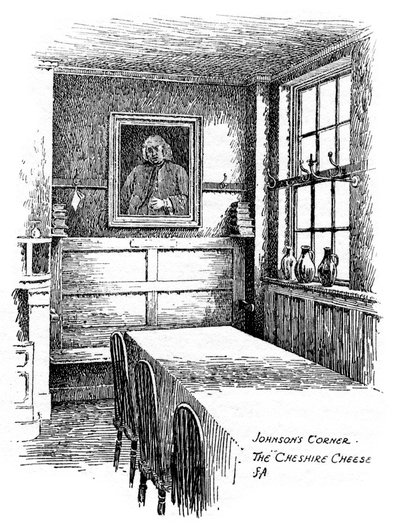 Johnsons Corner, o pub Cheshire Cheese, cidade de Londres, 1912 de Frederick Adcock