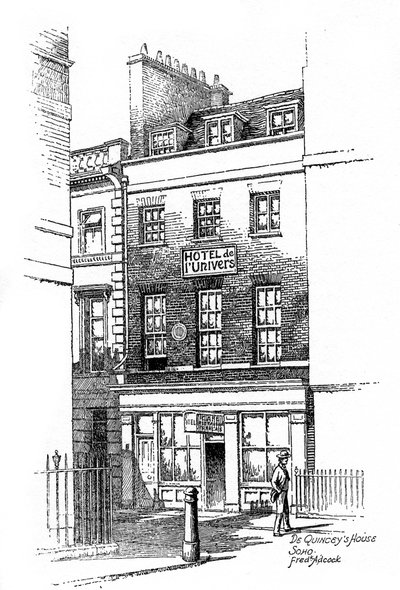 Casa de Thomas de Quinceys, Soho, Londres, 1912 de Frederick Adcock