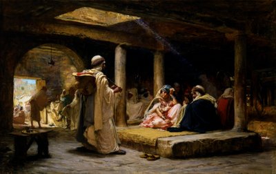 Café em Biskra, Argélia, 1884. de Frederick Arthur Bridgman