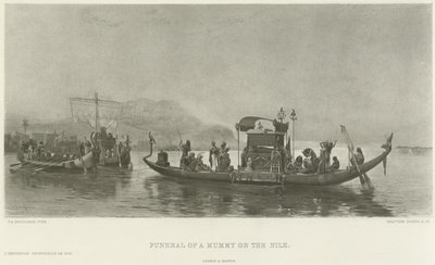 Funeral de uma múmia no Nilo (gravura) de Frederick Arthur Bridgman