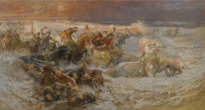 Exército dos Faraós envolvido pelo Mar Vermelho de Frederick Arthur Bridgman