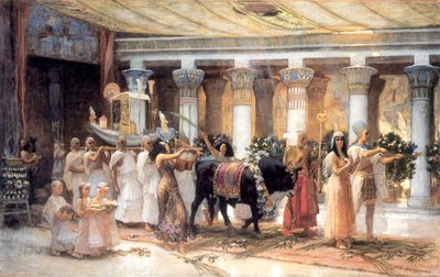 A procissão do touro sagrado Apis, final do século XIX ou início do século XX. de Frederick Arthur Bridgman