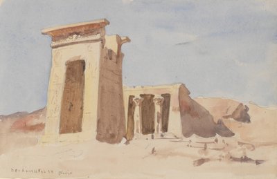 O Templo de Dendur, mostrando o Pilão, 1874. de Frederick Arthur Bridgman