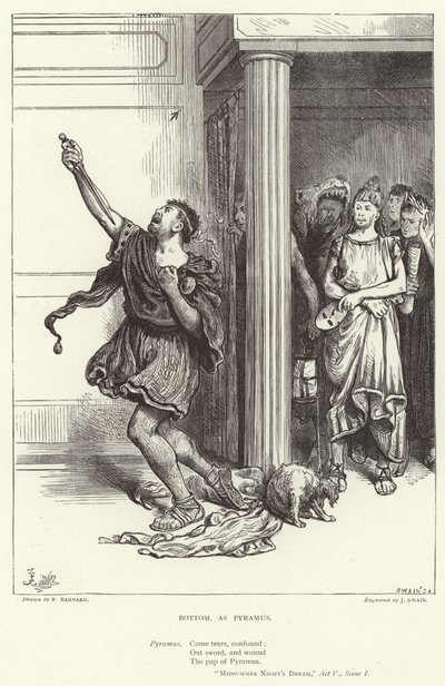 Inferior, como Pyramus, Sonho de uma noite de verão, Ato V, Cena I de Frederick Barnard