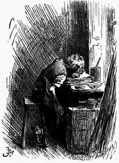 Dickens no armazém escuro, de 1880 de Frederick Barnard