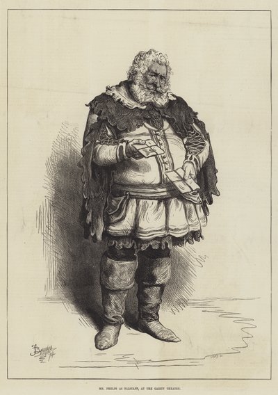 Sr. Phelps como Falstaff, no Teatro Gaiety de Frederick Barnard