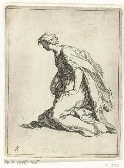 jovem ajoelhada 15 figuras pequenas (título da série) de Frederick Bloemaert