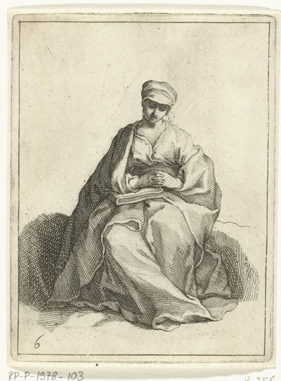 Sentada, mulher orante
15 pequenos números (título da série) de Frederick Bloemaert