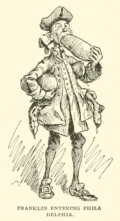 Franklin entrando na Filadélfia de Frederick Burr Opper