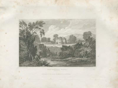 Barlaston Hall: gravura, séc. XIX de Frederick Calvert
