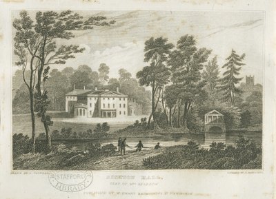 Bishton Hall: gravura, nd [ C1830] de Frederick Calvert