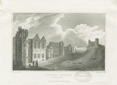 Castelo Dudley - A Fortaleza: gravura em aço, nd [19 cêntimos] (estampado) de Frederick Calvert