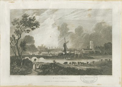 Stafford - Vista Sudoeste: gravura, nd [c 1830] (imprimir) de Frederick Calvert