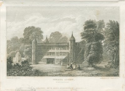 Tixall Hall - Gatehouse: gravura, nd [c 1830] (imprimir) de Frederick Calvert