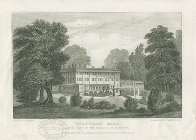 Trentham Hall: gravura, nd [c 1830] (imprimir) de Frederick Calvert
