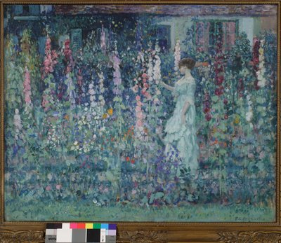 Hollyhocks de Frederick Carl Frieseke