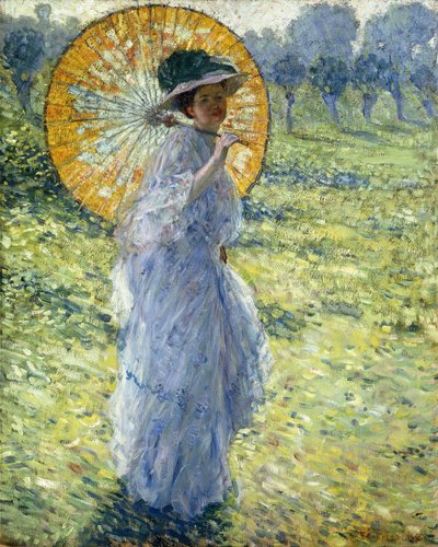 Mulher com guarda-sol, c.1906 (óleo sobre tela) de Frederick Carl Frieseke