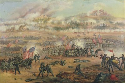 A Batalha de Fredericksburg em 13 de dezembro de 1862 de Frederick Cavada