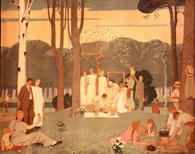 Cena de piquenique (cartaz) de Frederick Cayley Robinson