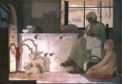 Estudo para "A Mãe Anfitriã". de Frederick Cayley Robinson