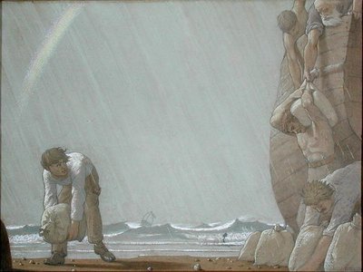 Traders at Sea (aguarela com lápis sobre papel) de Frederick Cayley Robinson