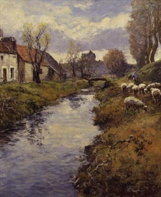 Por The Banks of the Loing, Montigny de Frederick Charles Vipont Ede