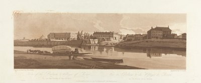 Vista do Palácio e da Vila de Choisi, nas margens do Siene 1803; Placa 14 das Vistas em Paris, o traçado do volume Emanuel da placa B1981.25.2623 de Frederick Christian Lewis the Elder