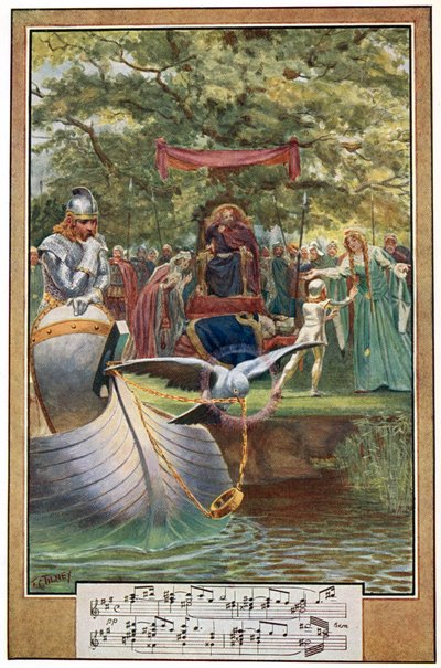 A partida de Lohengrin, ilustração de 