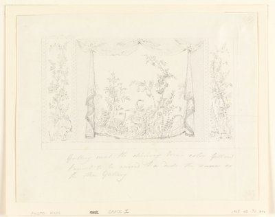 Desenho, The Royal Pavilion, Brighton, Sala de Desenho Azul (Sul), Proposta de Decoração da Parede, ca. 1820 de Frederick Crace