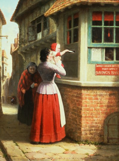 Postando uma carta, 1879 de Frederick Daniel Hardy