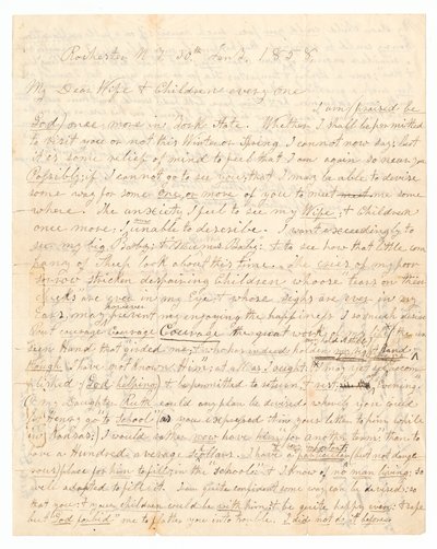 Carta escrita por John Brown e Frederick Douglass para a esposa e filhos de Brown, 30 de janeiro de 1858. de Frederick Douglass