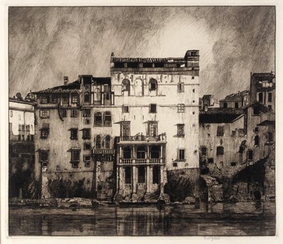 Casas antigas no rio Tibre de Frederick G. Hall