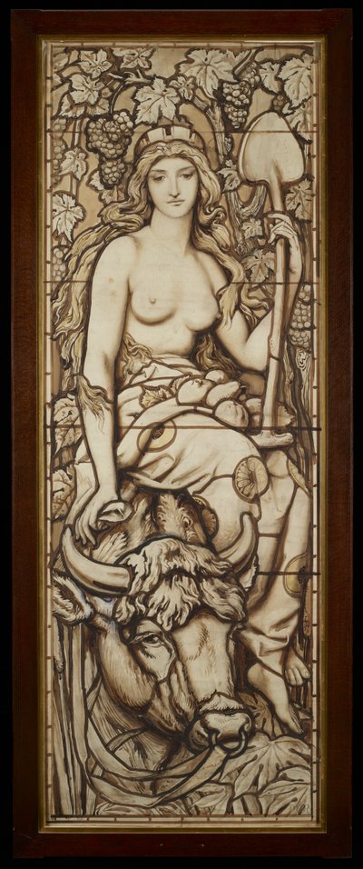 Terra, da série Os quatro elementos, c.1888-89 (caneta e tinta com lavagem sobre lápis sobre papel) de Frederick G. Smith