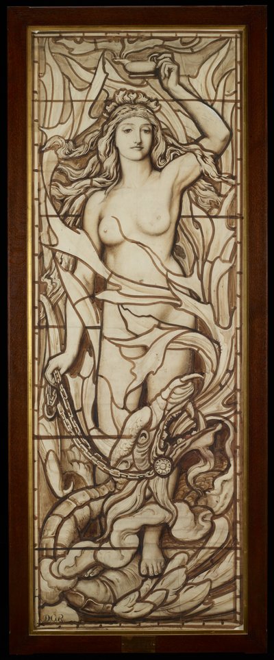 Fogo, da série Os quatro elementos, c.1888-89 (caneta e tinta com lavagem sobre lápis sobre papel) de Frederick G. Smith
